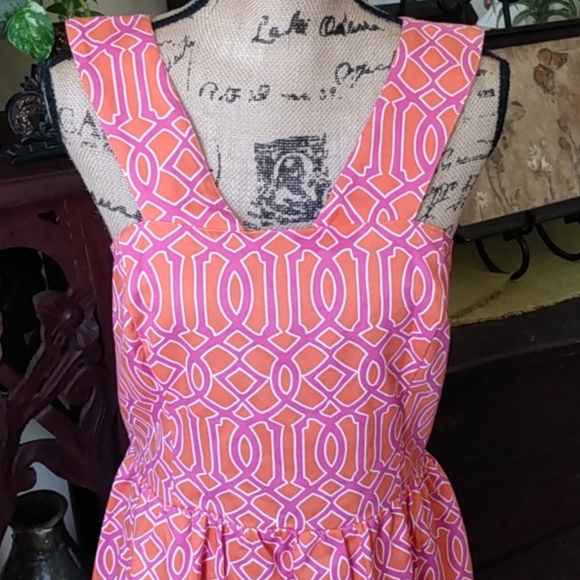 Mud Pie Dresses & Skirts - NWT MudPie Pink & Orange Open Back Charlotte Dress